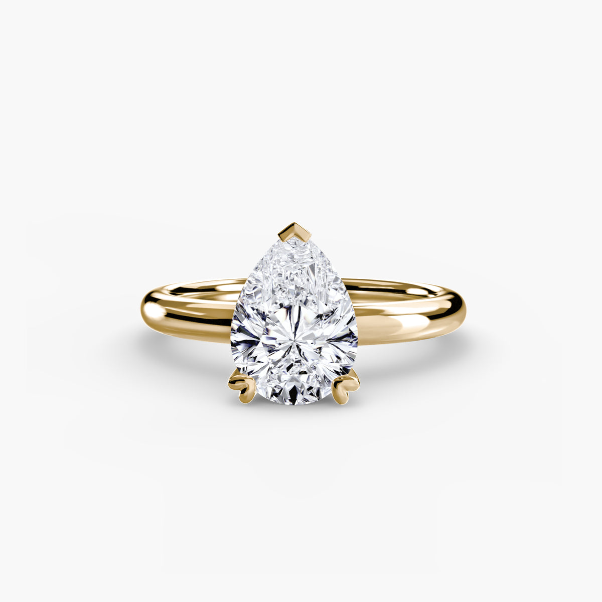 Vera Pear Classic Solitaire in yellow gold