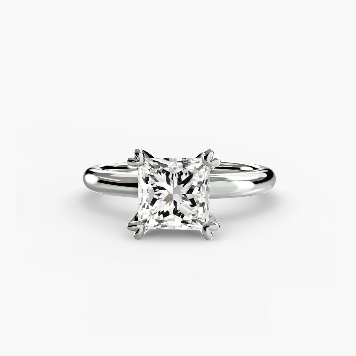 Aimee Princess Classic Solitaire in white gold