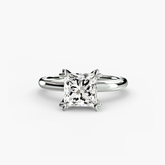 Aimee Princess Classic Solitaire in white gold
