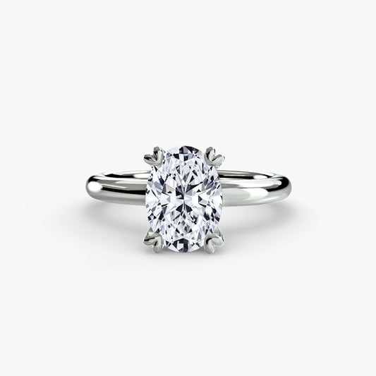June Oval Classic Solitaire in white gold