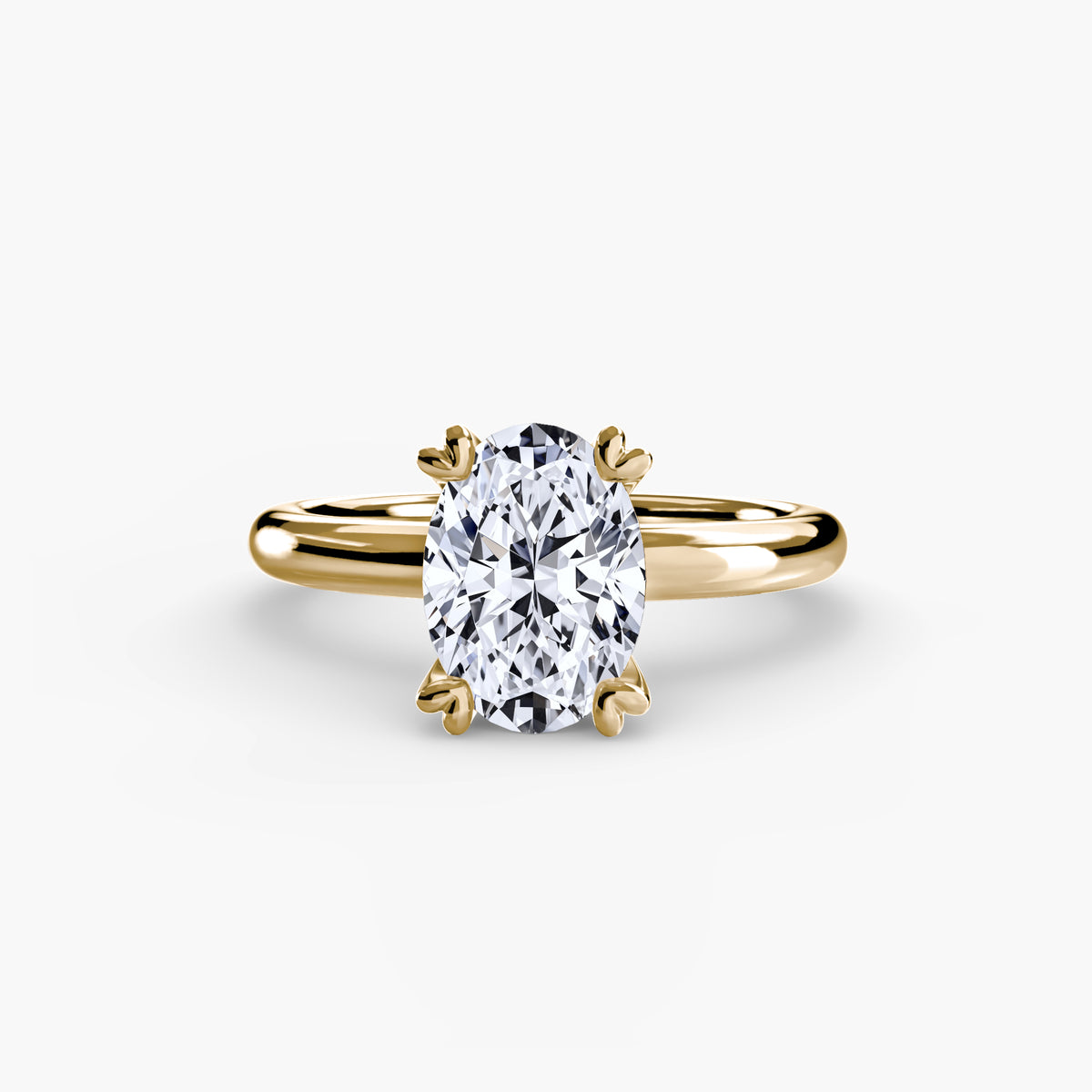 June Oval Classic Solitaire in yellow gold