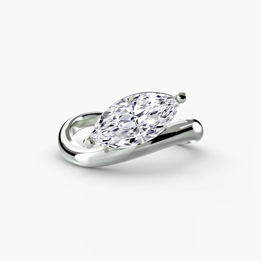 seraphine marquise wave solitaire in white gold