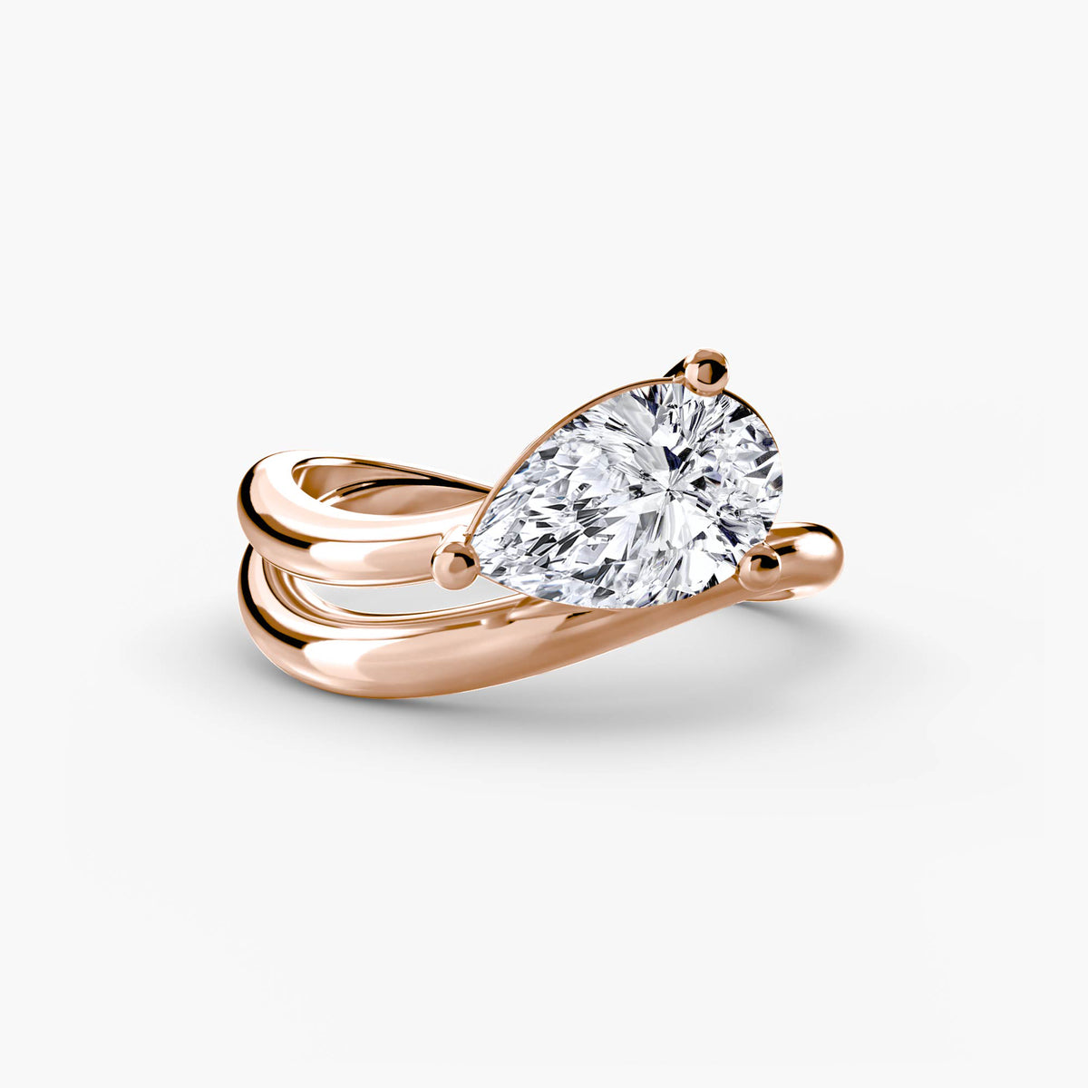 Maya Pear Wave in rose gold