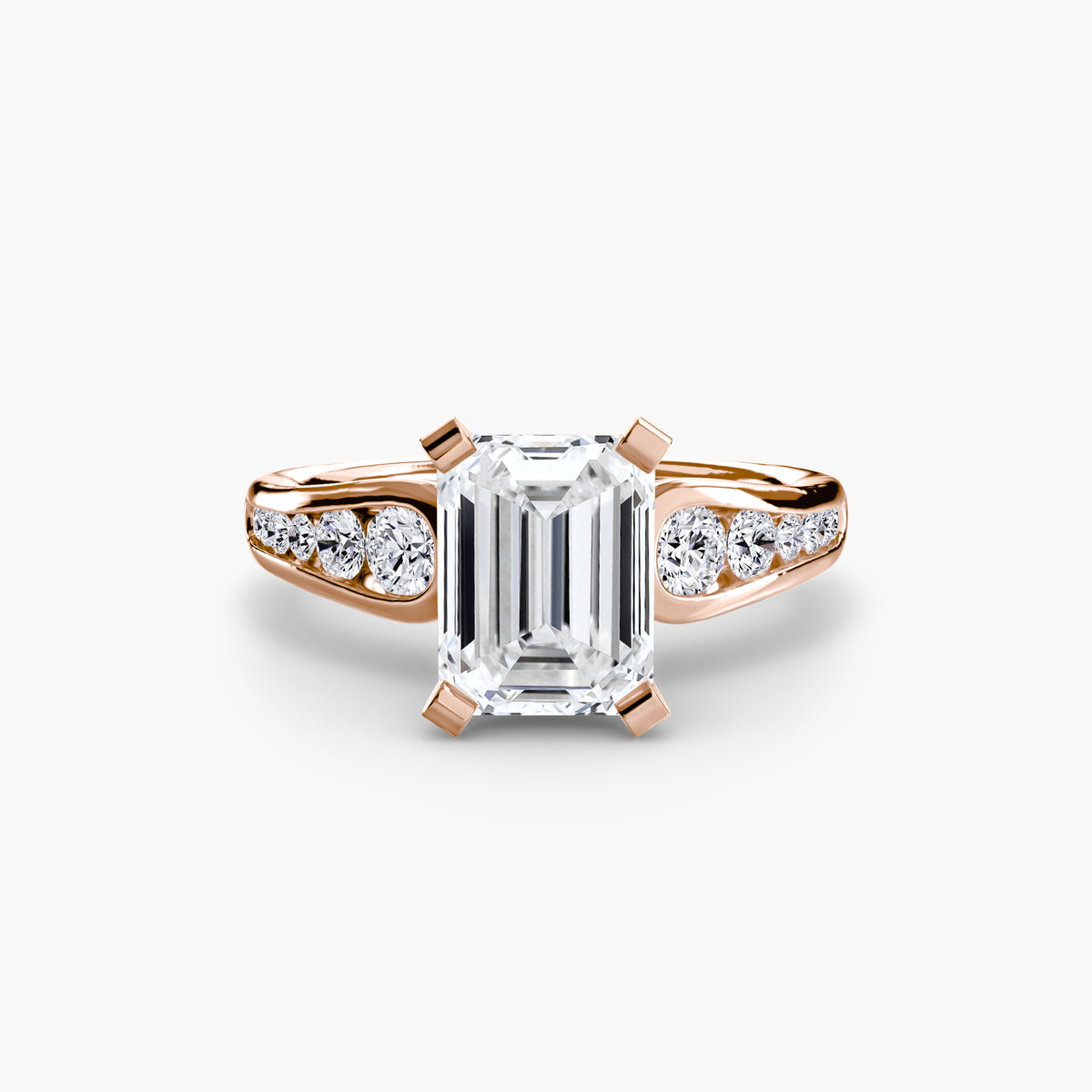Gemma Emerald Cathedral Pavé in rose gold