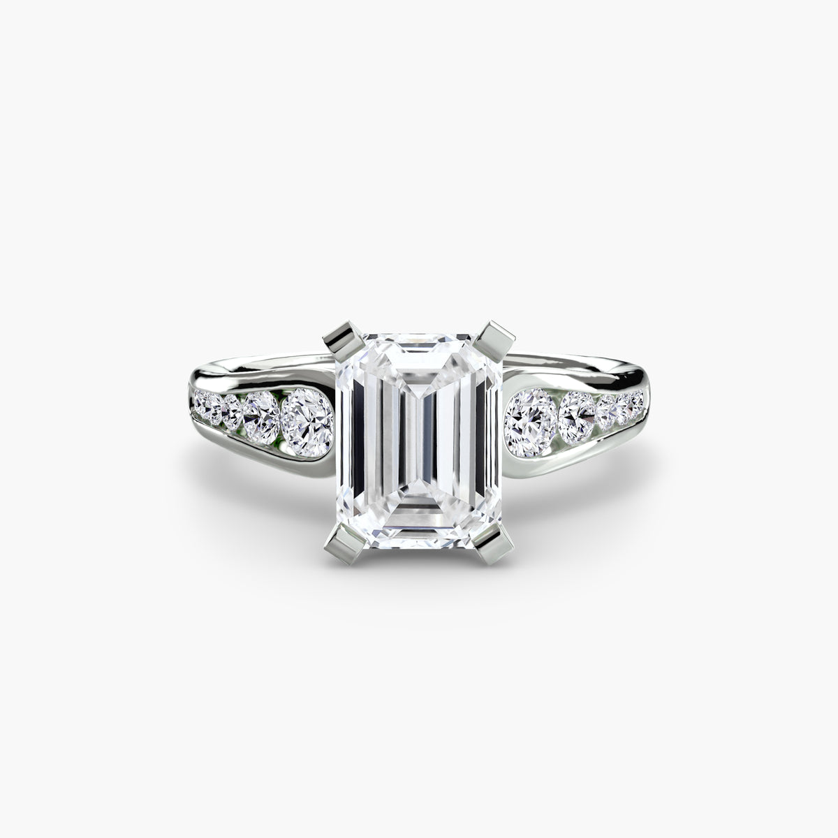 Gemma Emerald Cathedral Pavé in white gold