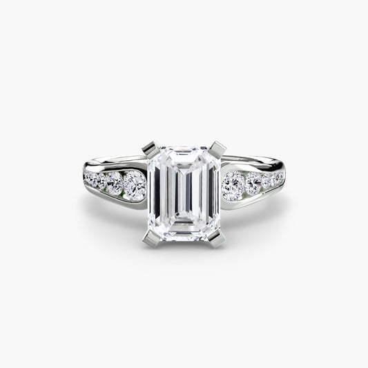 Gemma Emerald Cathedral Pavé in white gold