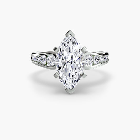 Tilly Marquise Cathedral Pavé in white gold