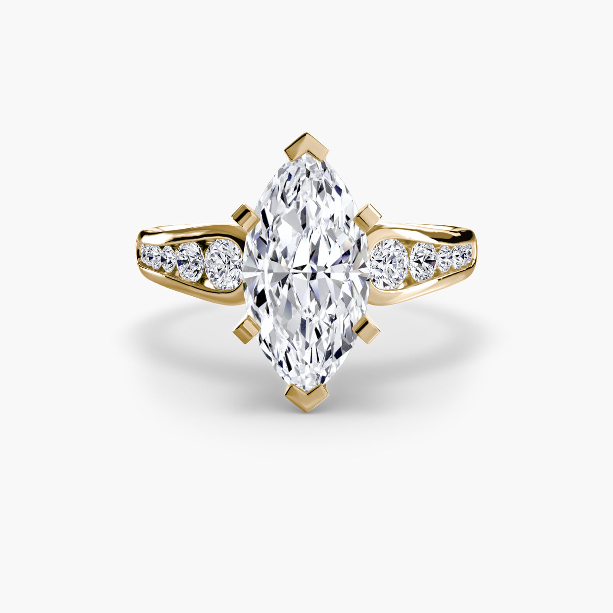 Tilly Marquise Cathedral Pavé in yellow gold