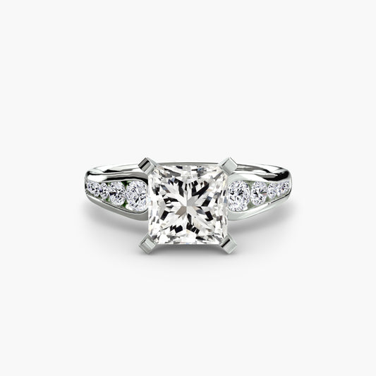 Noa Princess Cathedral Pavé in white gold