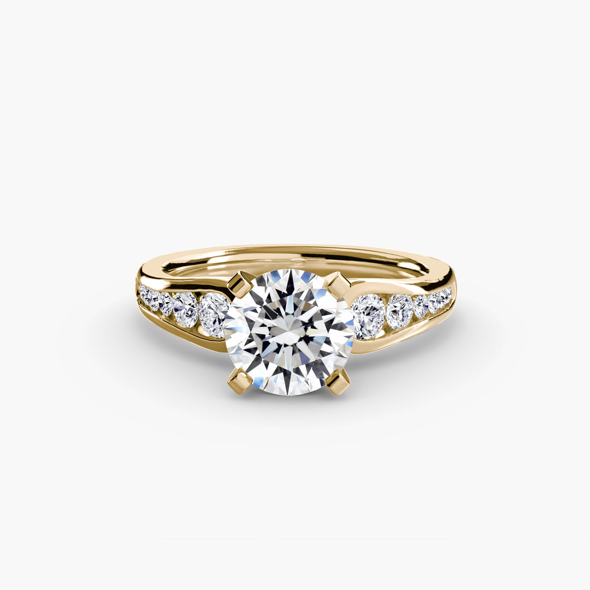 Belle Round Cathedral Pavé in yellow gold