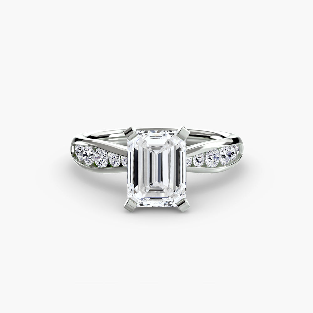 Una — Emerald Fine Pavé Solitaire