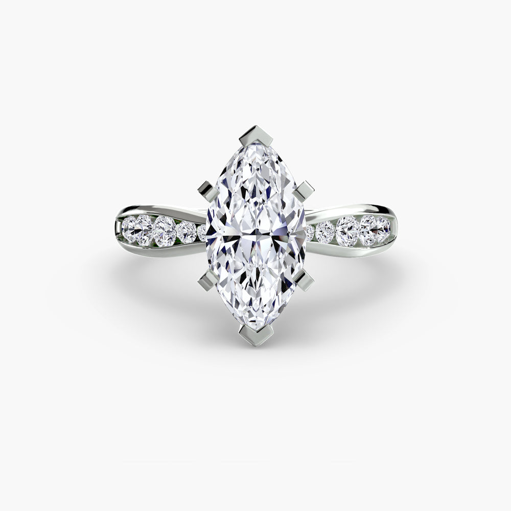 Vada — Marquise Fine Pavé Solitaire