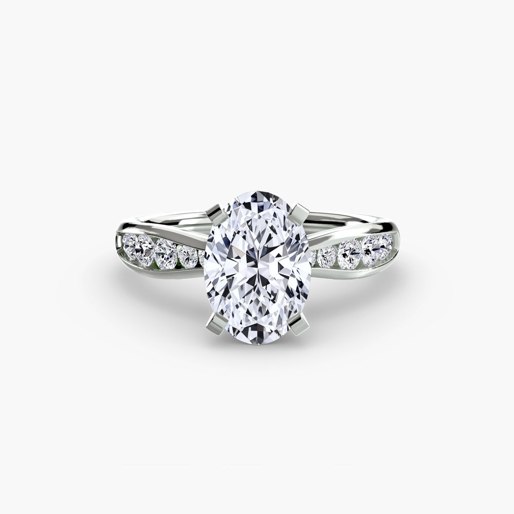 Tali — Oval Fine Pavé Solitaire