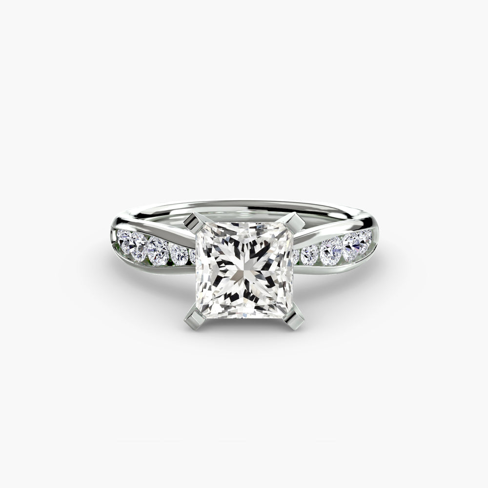 Skye — Princess Fine Pavé Solitaire
