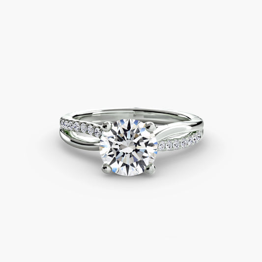 Clémence Round Split-Shank Pavé in white gold