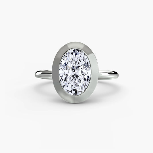 Colette Oval Bezel Solitaire in white gold