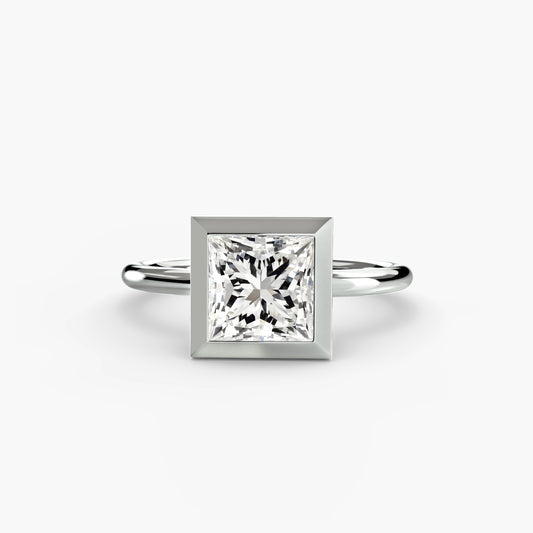 odile princess bezel solitaire in white gold
