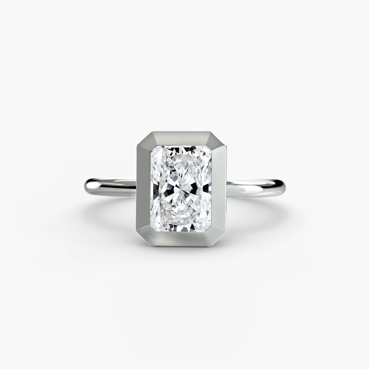 Viola Radiant Bezel Solitaire in white gold