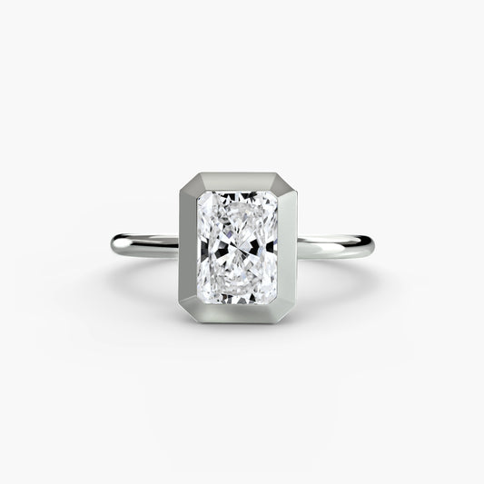 Viola Radiant Bezel Solitaire in white gold