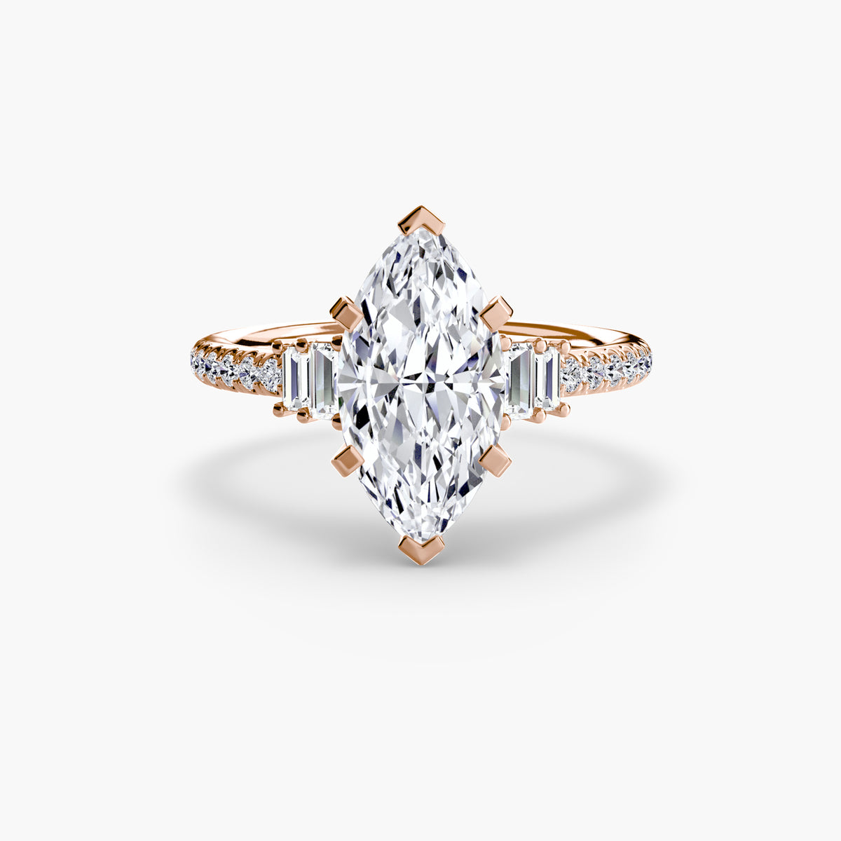 Vivi Marquise Petite Pavé in rose gold