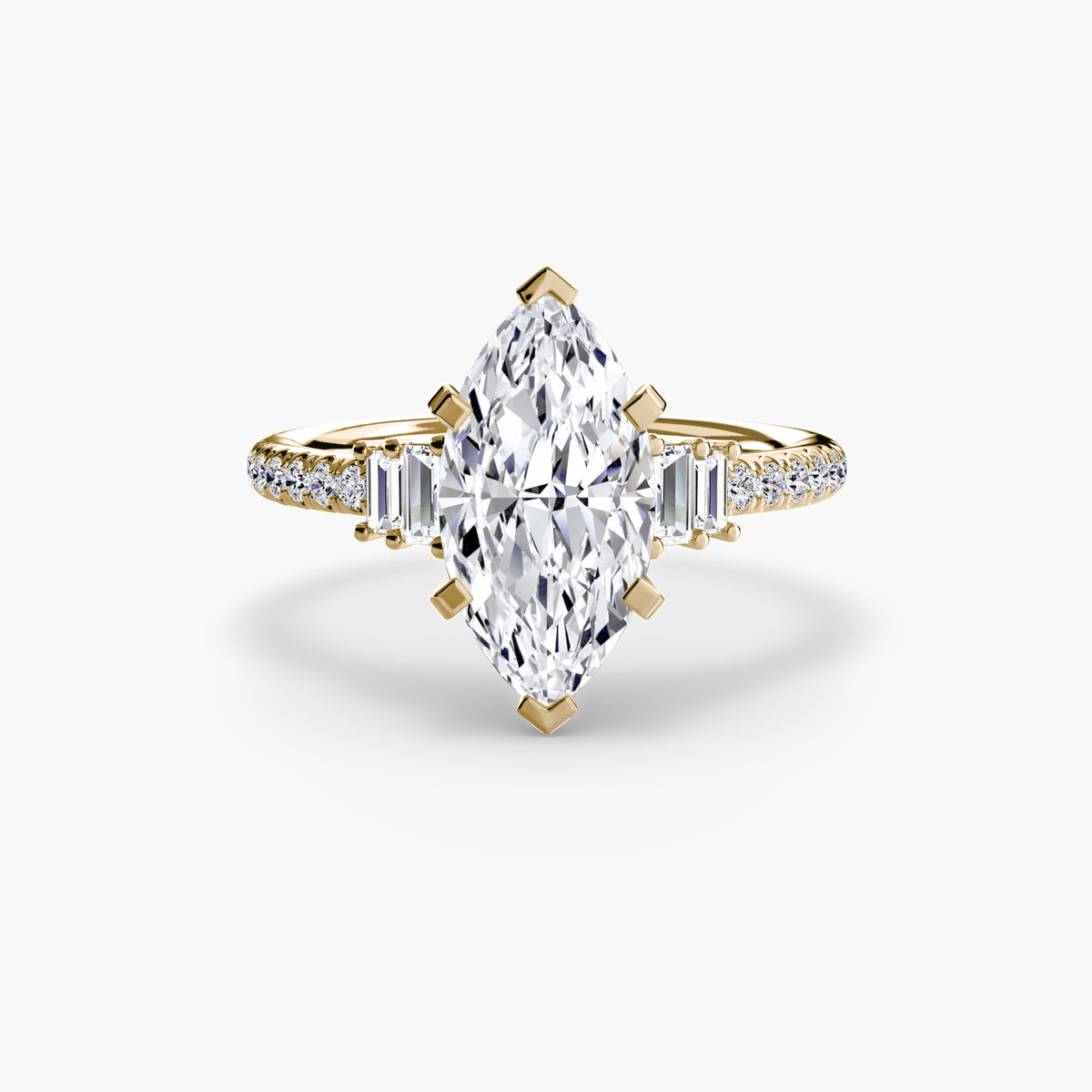 Vivi Marquise Petite Pavé in yellow gold