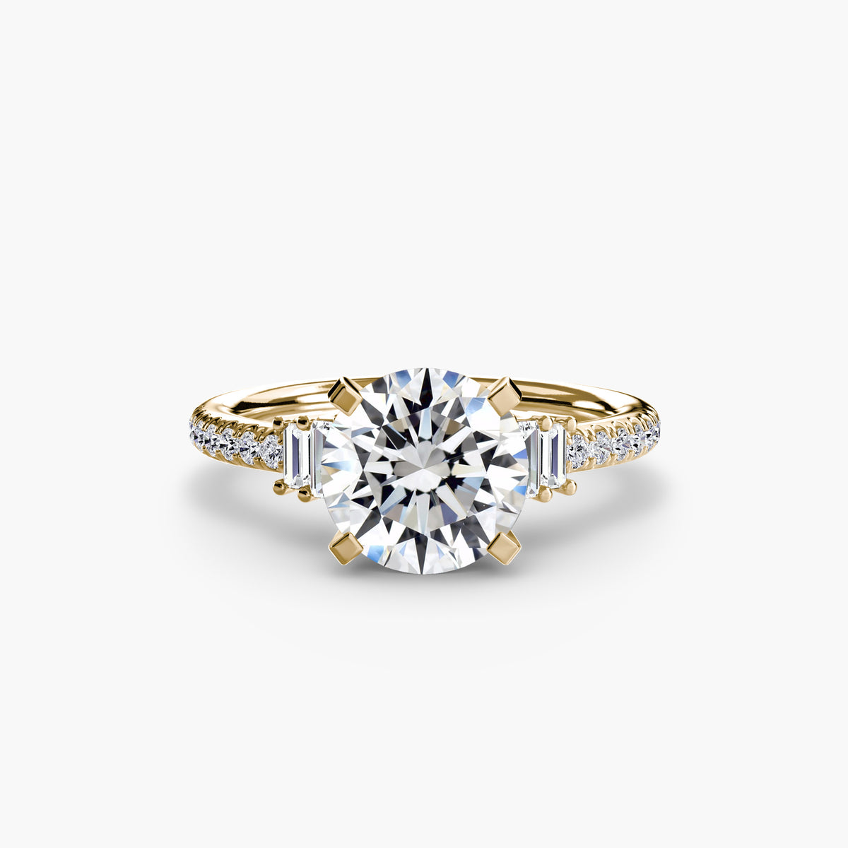Coco Round Petite Pavé in yellow gold