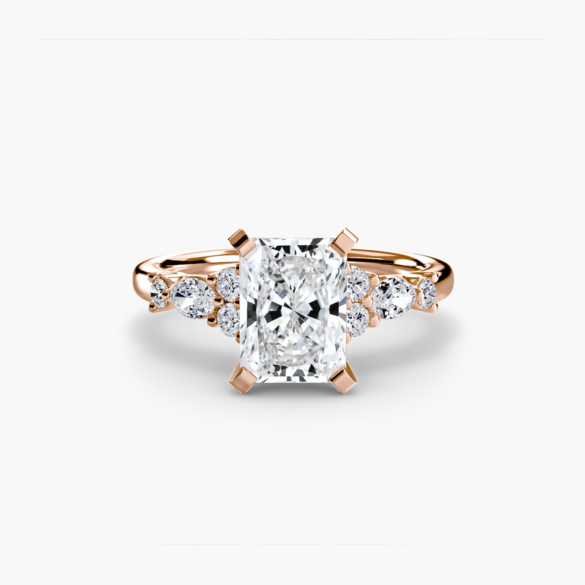 Lavinia Radiant Floral Solitaire in rose gold