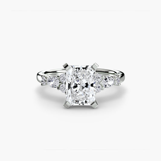 Lavinia Radiant Floral Solitaire in white gold