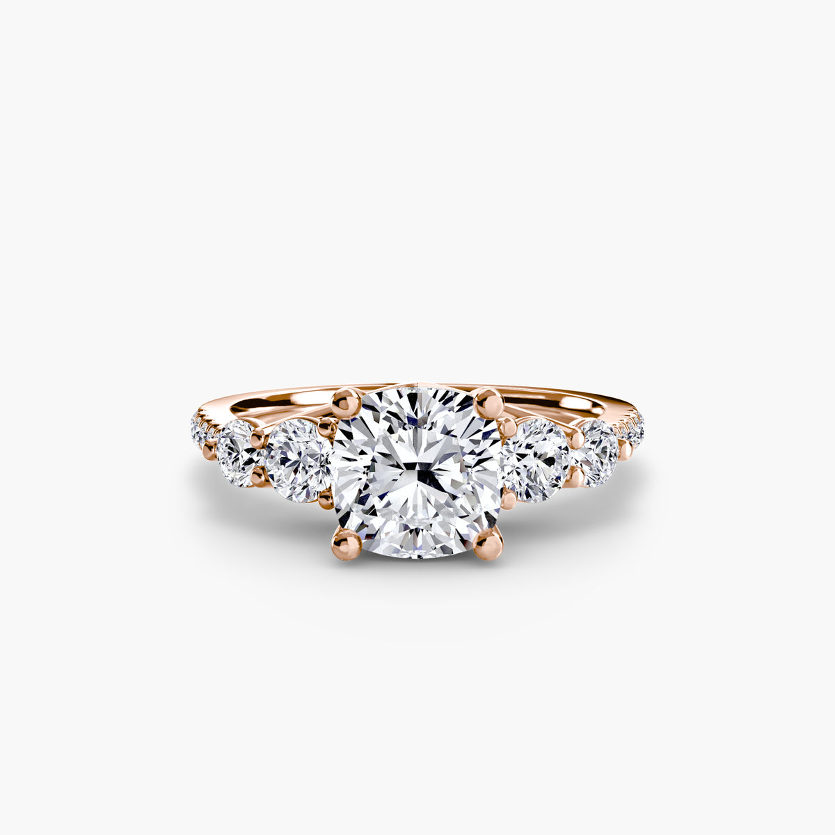 Anya Cushion Five-Stone Pavé in rose gold
