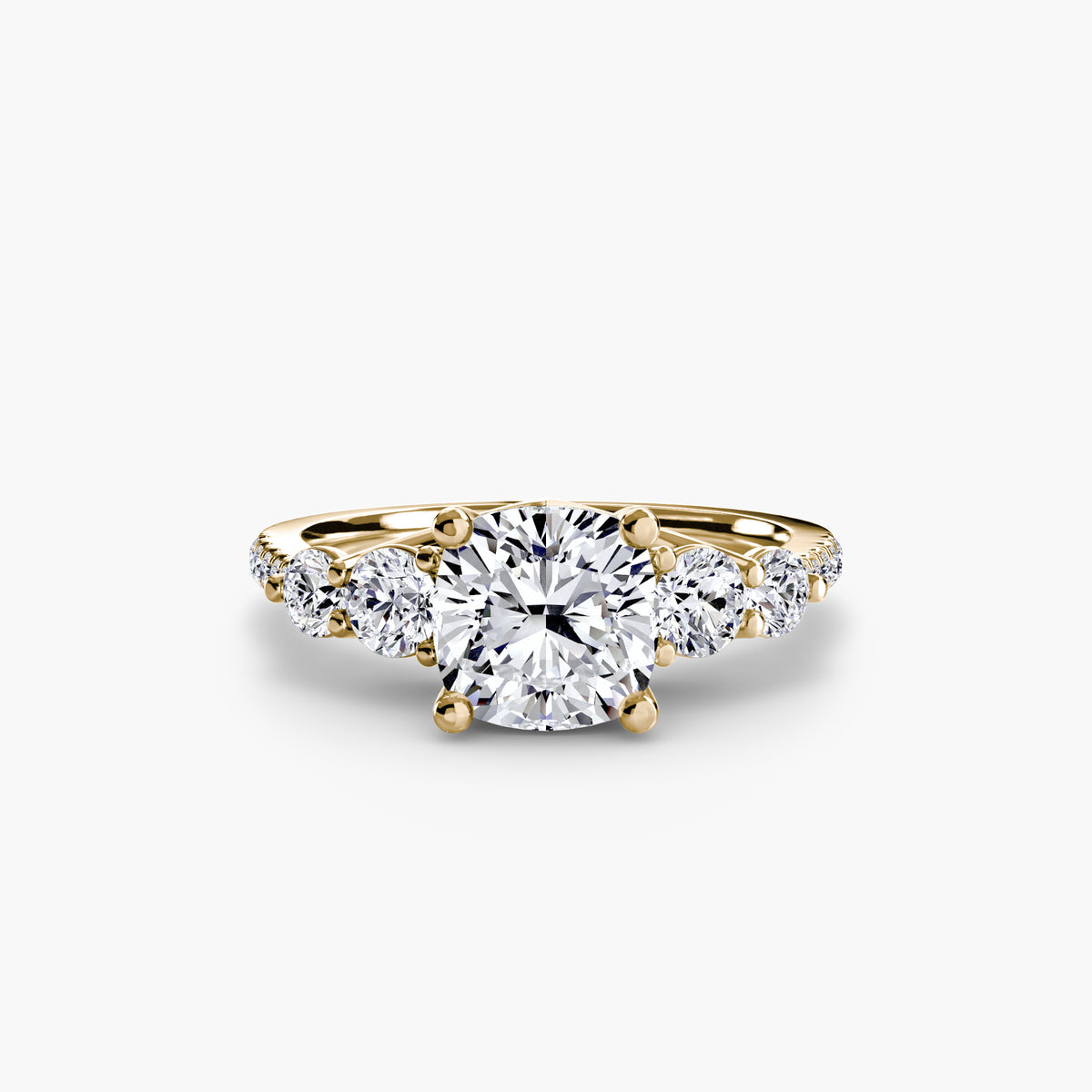 Anya Cushion Five-Stone Pavé in yellow gold