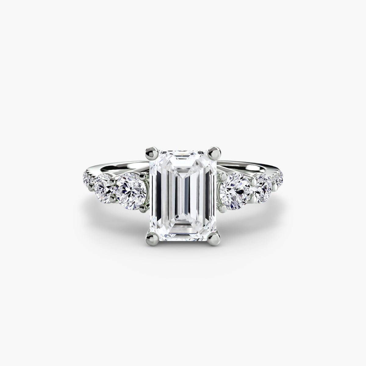 Yara Emerald Five-Stone Pavé in white gold