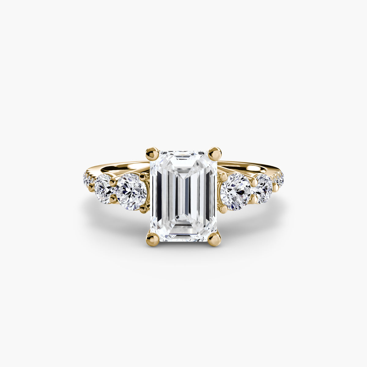 Yara Emerald Five-Stone Pavé in yellow gold