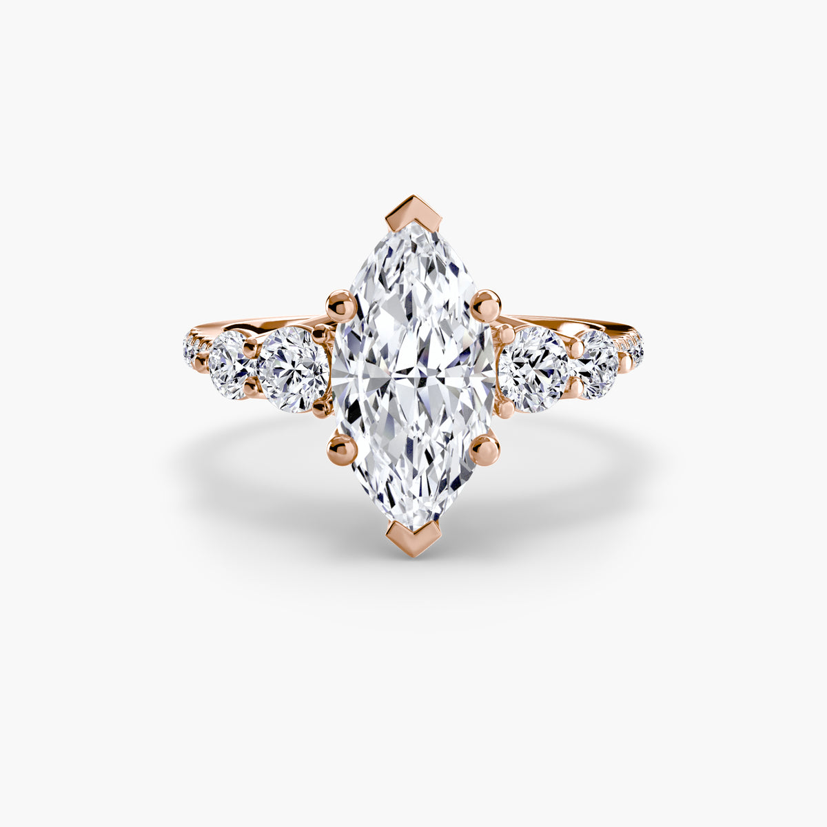 Livia Marquise Five-Stone Pavé in rose gold