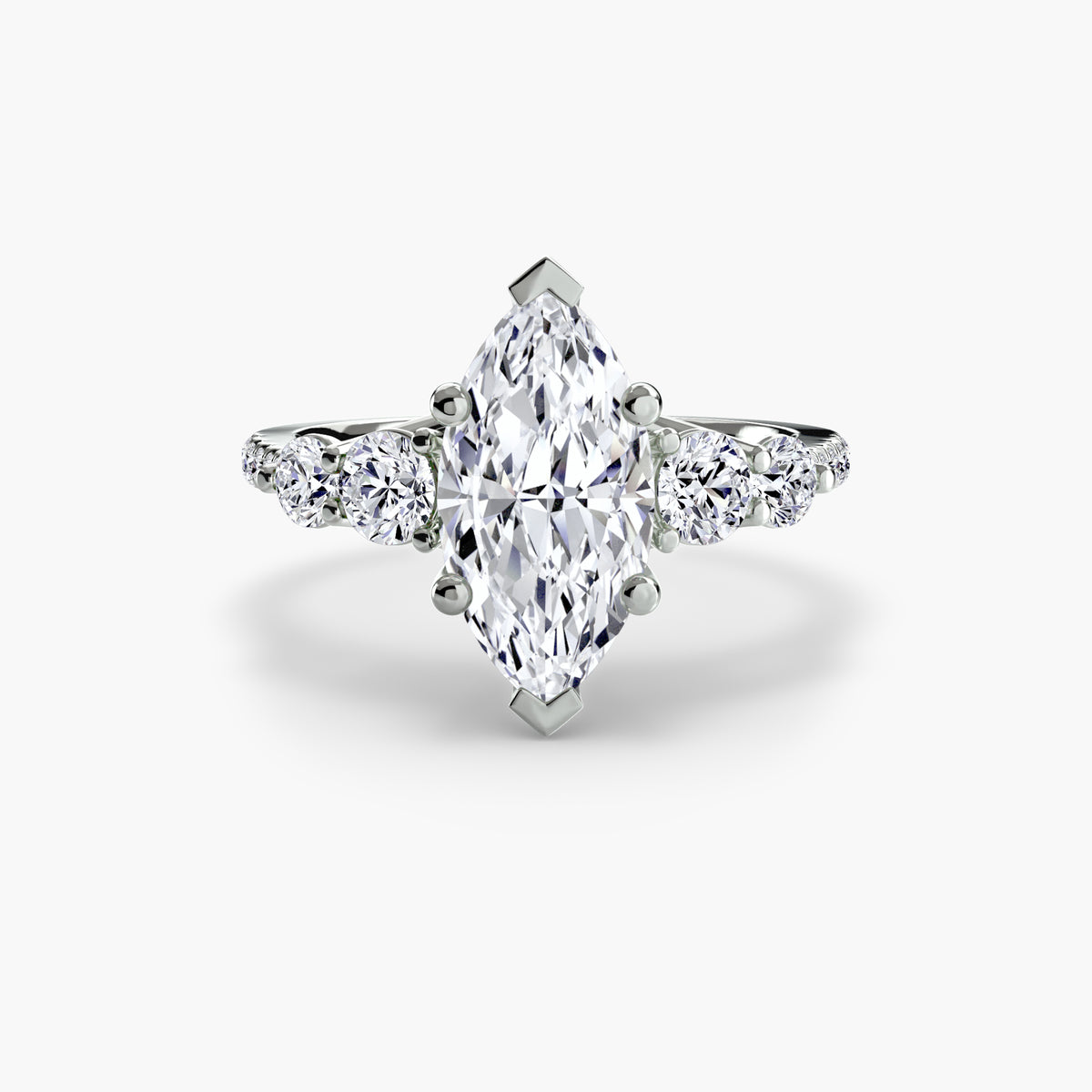 Livia Marquise Five-Stone Pavé in white gold