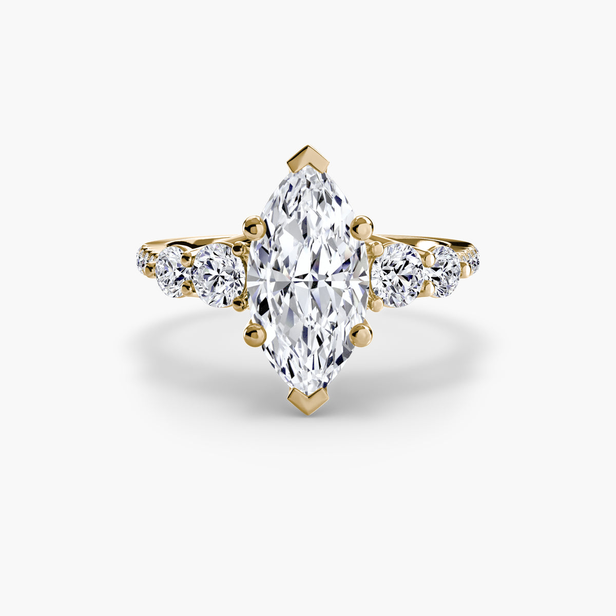 Livia Marquise Five-Stone Pavé in yellow gold
