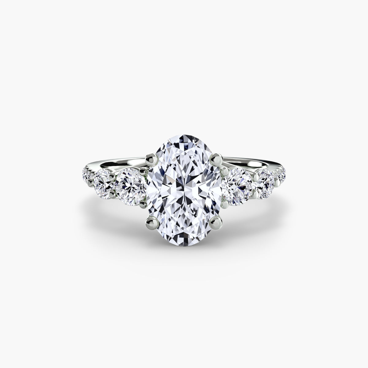 Cleo Oval Five-Stone Pavé in white gold