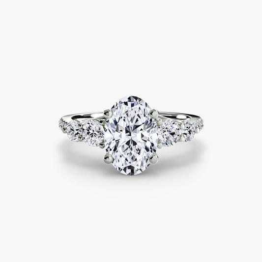 Cleo Oval Five-Stone Pavé in white gold
