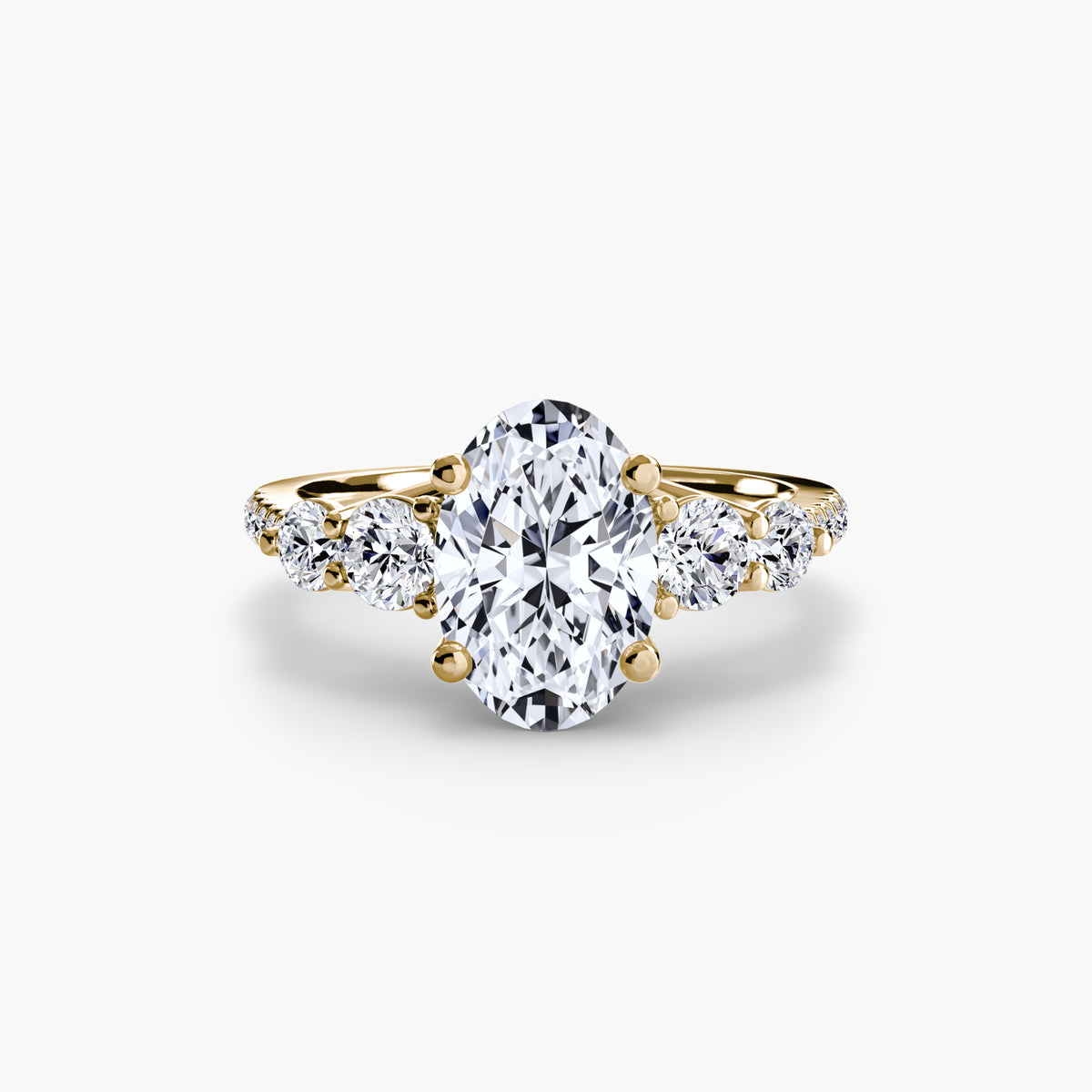 Cleo Oval Five-Stone Pavé in yellow gold
