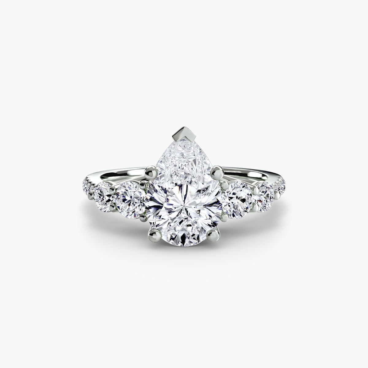 Nora Pear Five-Stone Pavé in white gold