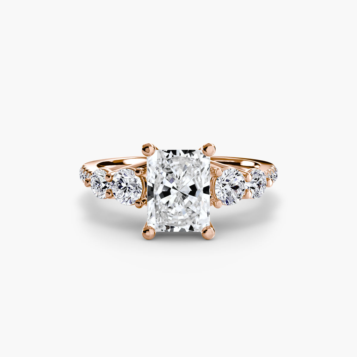 Lucia Radiant Five-Stone Pavé in rose gold