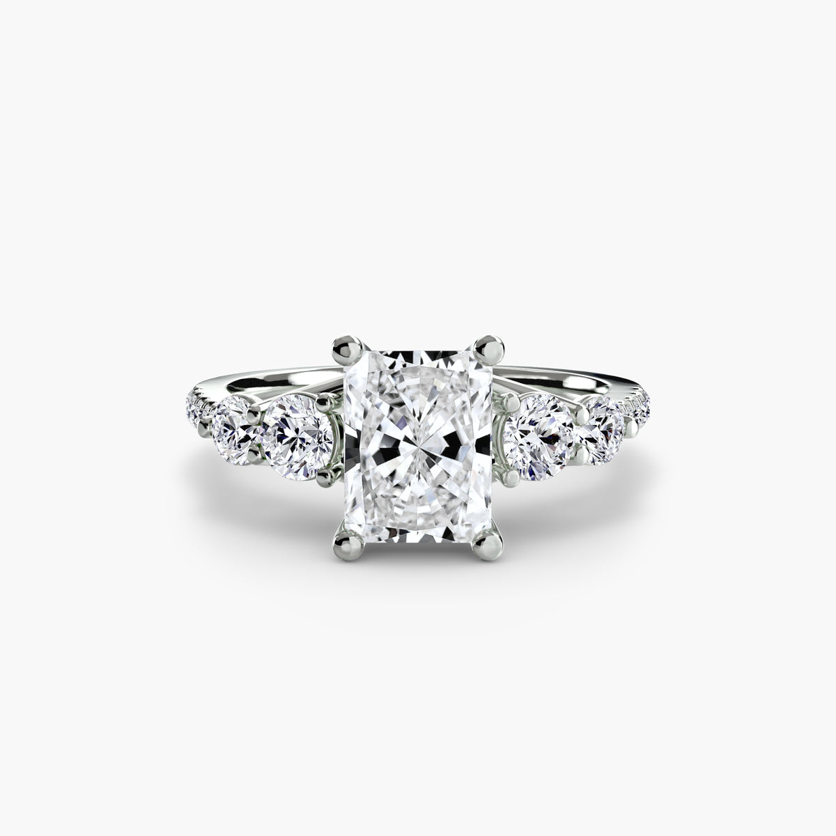 Lucia Radiant Five-Stone Pavé in white gold