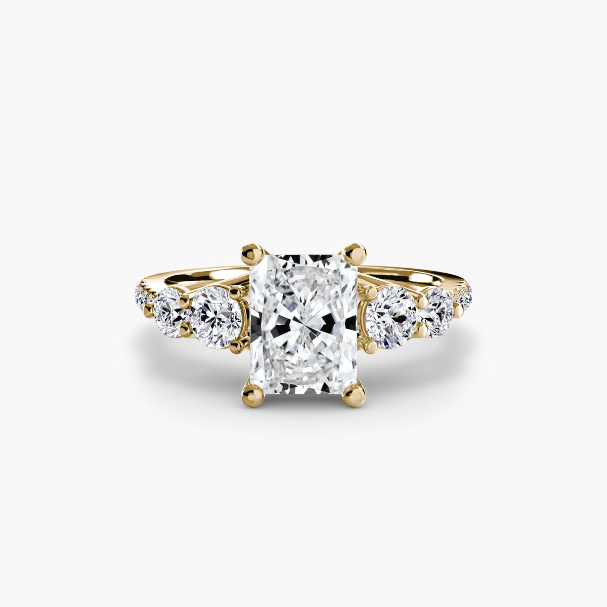 Lucia Radiant Five-Stone Pavé in yellow gold