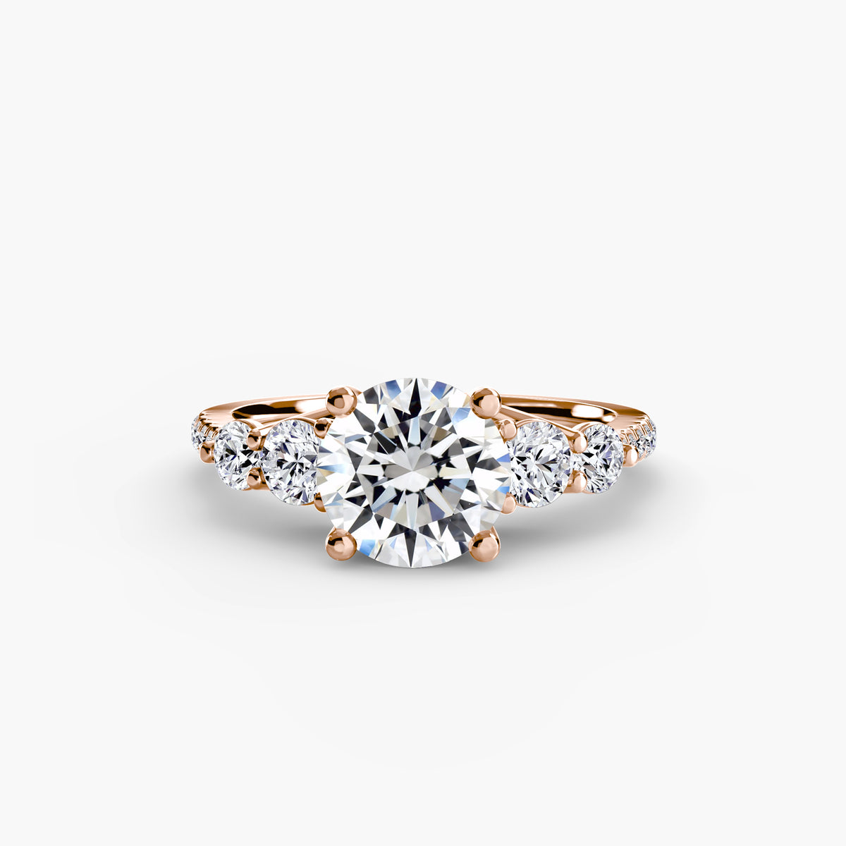 Ava Round Five-Stone Pavé in rose gold