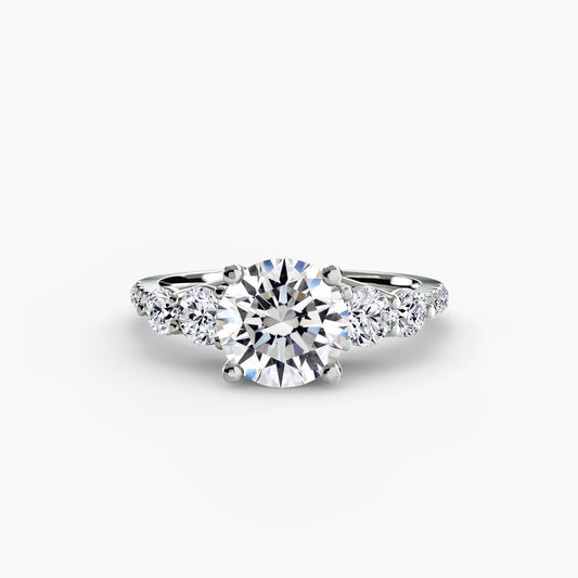 Ava Round Five-Stone Pavé in white gold