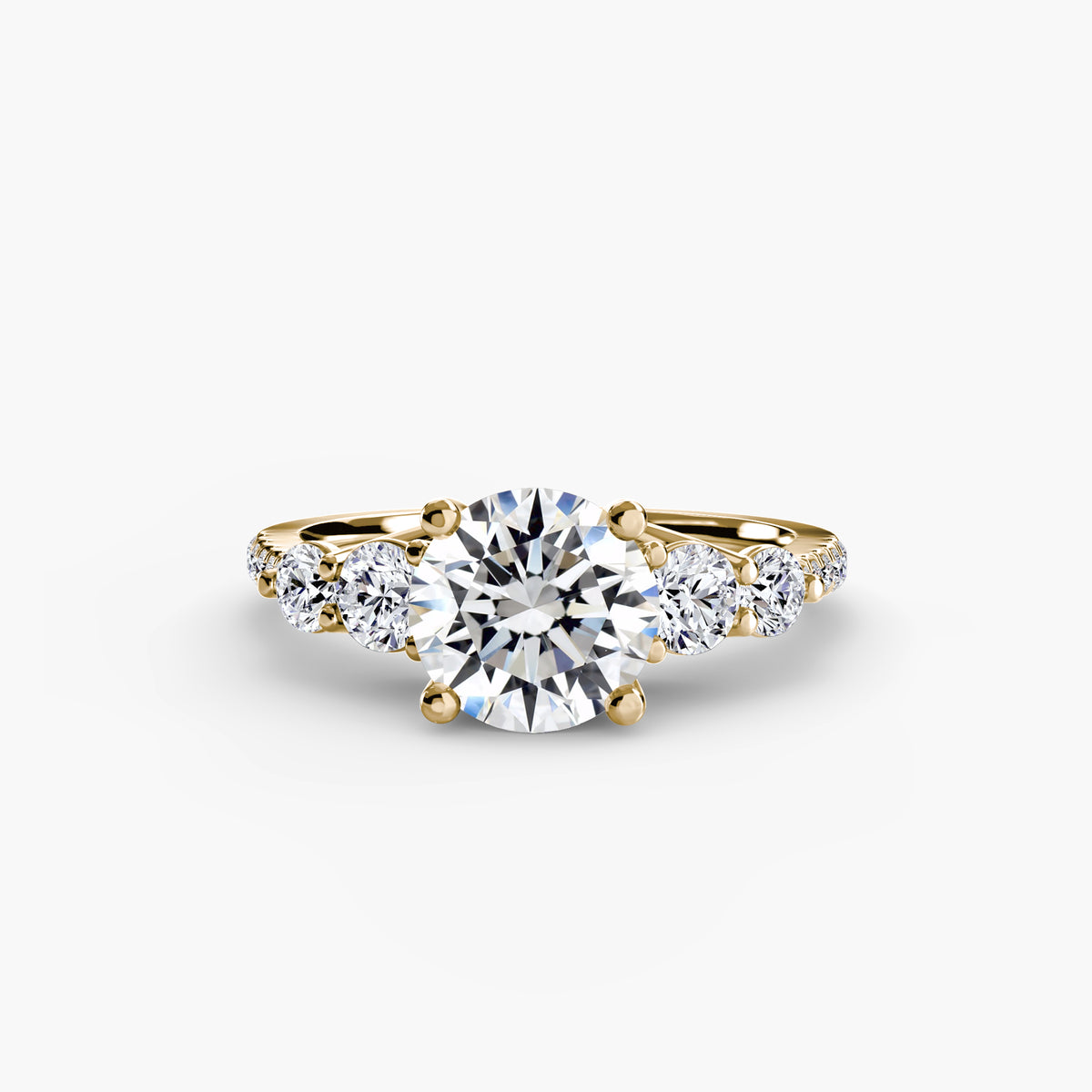 Ava Round Five-Stone Pavé in yellow gold