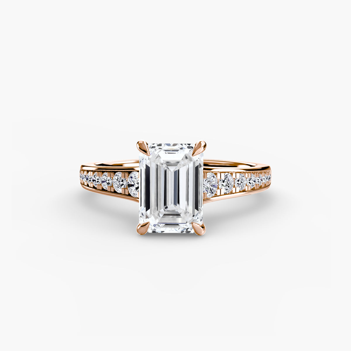 Éloïse Emerald Pavé Solitaire in rose gold