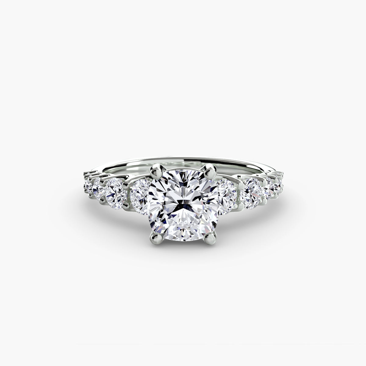Marianne Cushion Graduated Accent in white gold