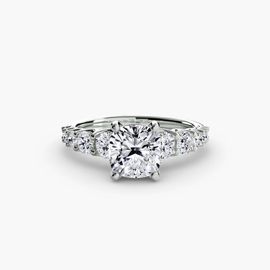 Marianne Cushion Graduated Accent in white gold
