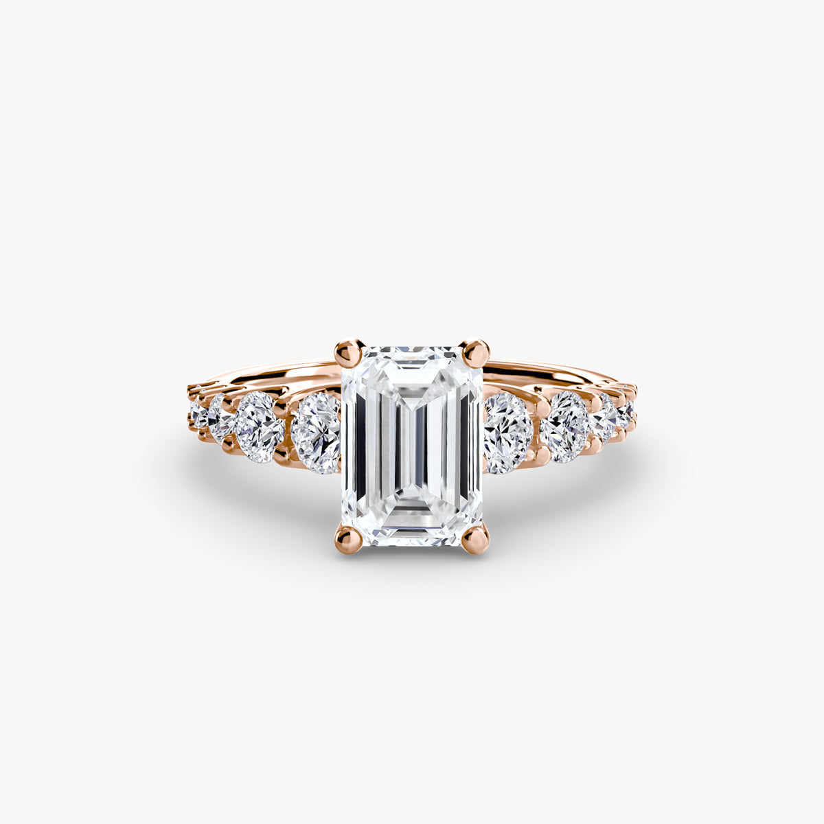 Fleur Emerald Graduated Accent in rose gold