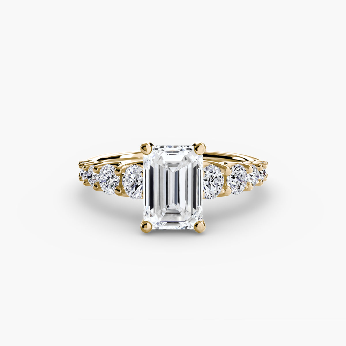 Fleur Emerald Graduated Accent in yellow gold